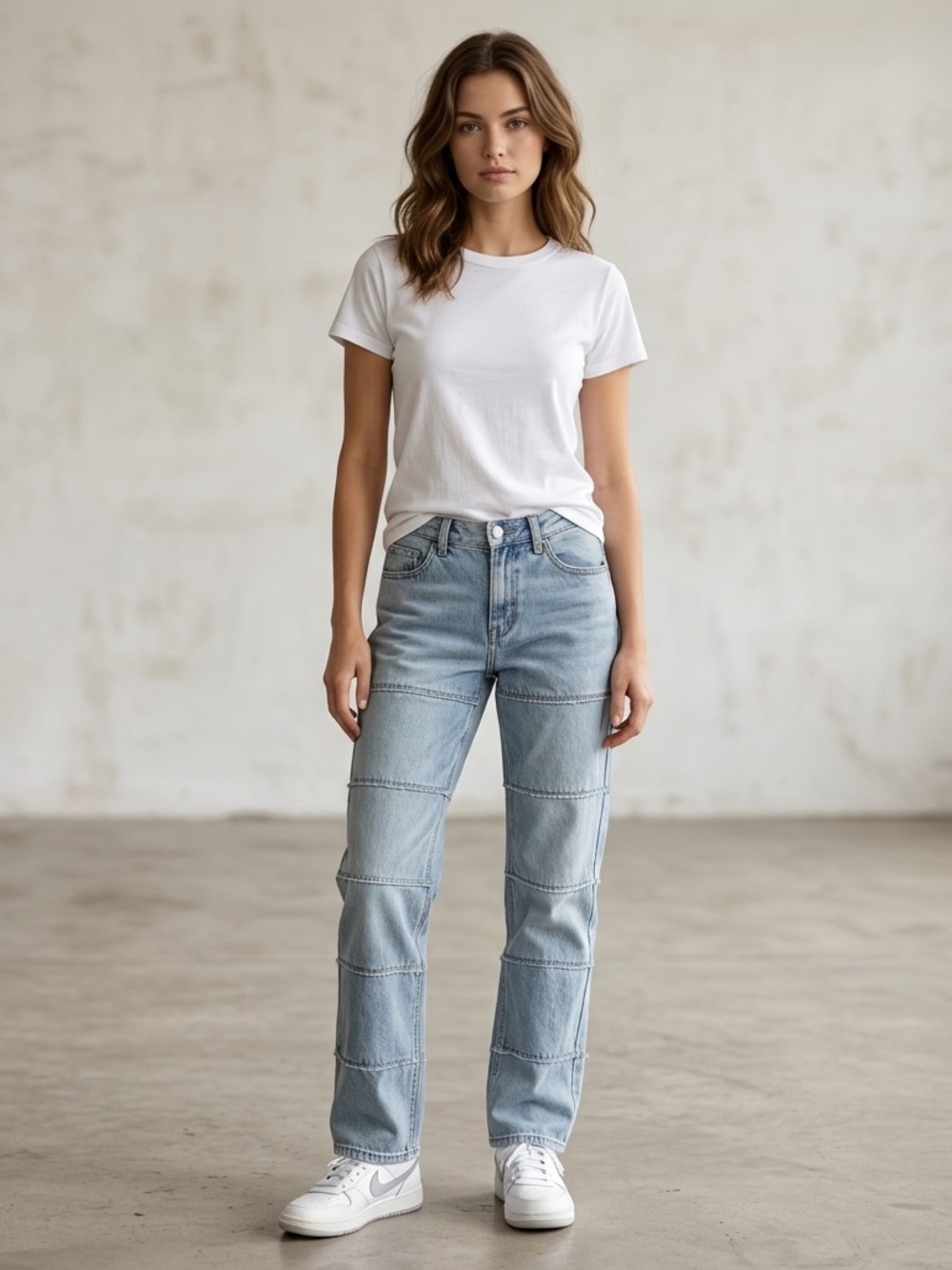 PacSun Light Wash Paneled Frayed Edges Low Rise Straight Leg Jeans Size 26